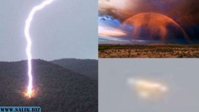 Photo of Гигантская молния поражает склон горы в Нью-Мексико